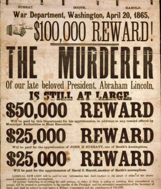 John Wilkes Booth Wanted Poster