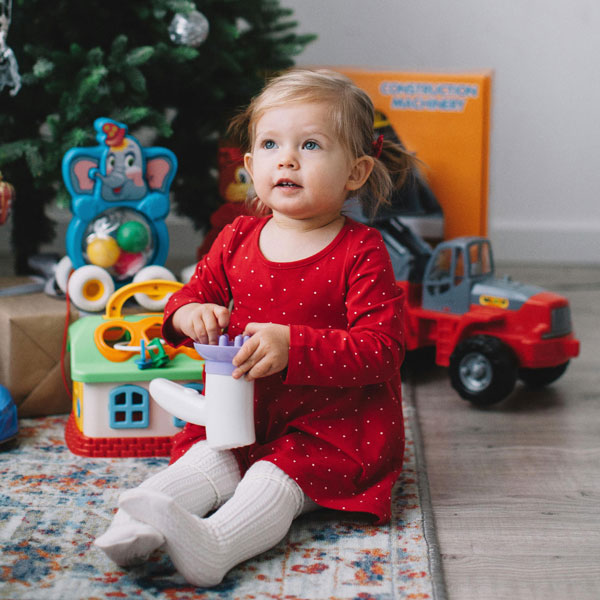 kid with christmas gift