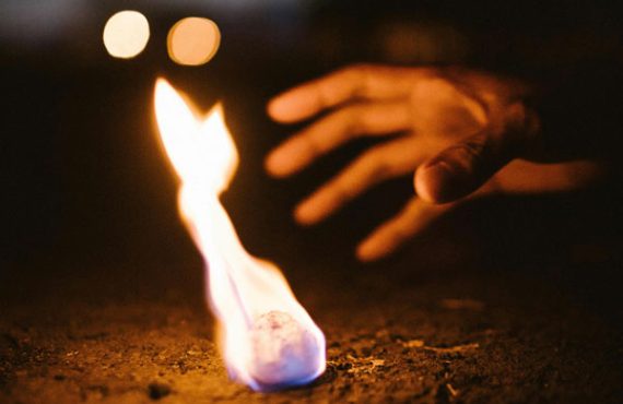 touching a flame