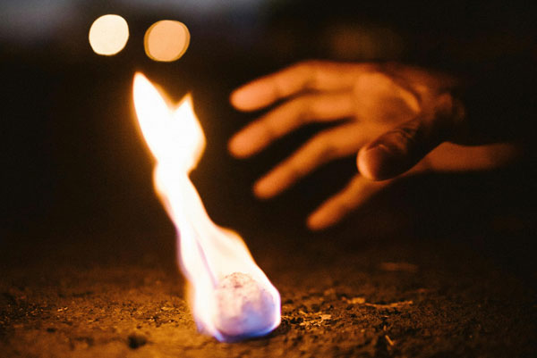 touching a flame
